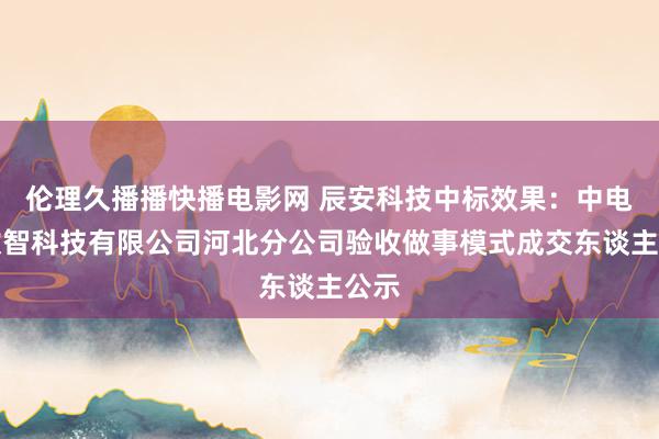 伦理久播播快播电影网 辰安科技中标效果：中电信数智科技有限公司河北分公司验收做事模式成交东谈主公示