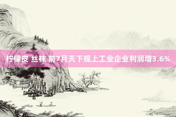 柠檬皮 丝袜 前7月天下规上工业企业利润增3.6%