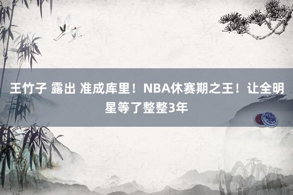 王竹子 露出 准成库里！NBA休赛期之王！让全明星等了整整3年