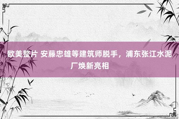 欧美整片 安藤忠雄等建筑师脱手，浦东张江水泥厂焕新亮相