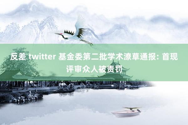 反差 twitter 基金委第二批学术潦草通报: 首现评审众人被责罚