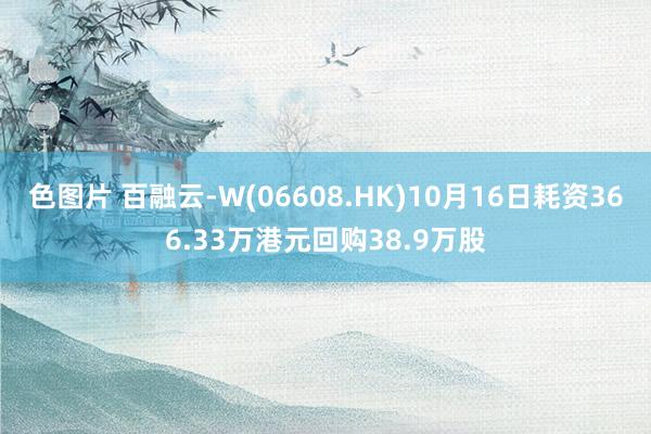 色图片 百融云-W(06608.HK)10月16日耗资366.33万港元回购38.9万股