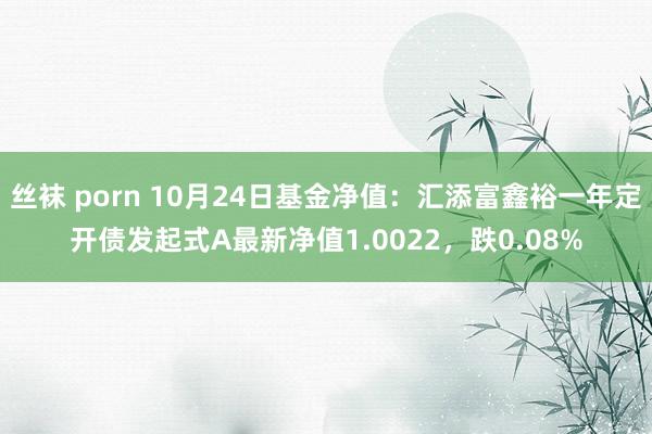 丝袜 porn 10月24日基金净值：汇添富鑫裕一年定开债发起式A最新净值1.0022，跌0.08%