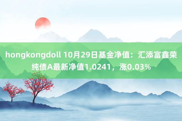 hongkongdoll 10月29日基金净值：汇添富鑫荣纯债A最新净值1.0241，涨0.03%