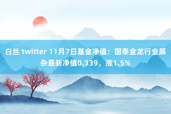 白丝 twitter 11月7日基金净值：国泰金龙行业羼杂最新净值0.339，涨1.5%