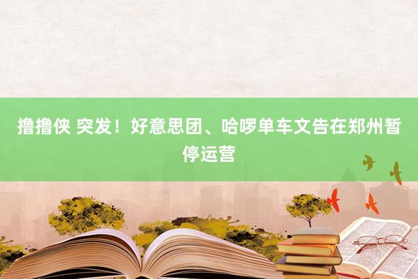 撸撸侠 突发！好意思团、哈啰单车文告在郑州暂停运营