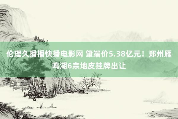 伦理久播播快播电影网 肇端价5.38亿元！郑州雁鸣湖6宗地皮挂牌出让