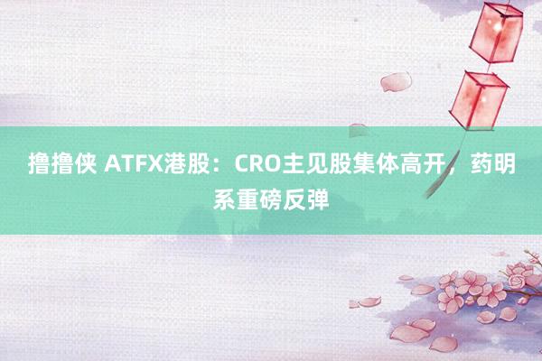 撸撸侠 ATFX港股：CRO主见股集体高开，药明系重磅反弹