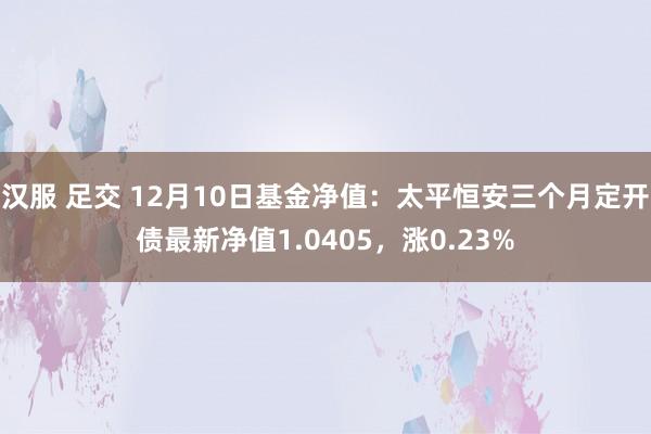 汉服 足交 12月10日基金净值：太平恒安三个月定开债最新净值1.0405，涨0.23%