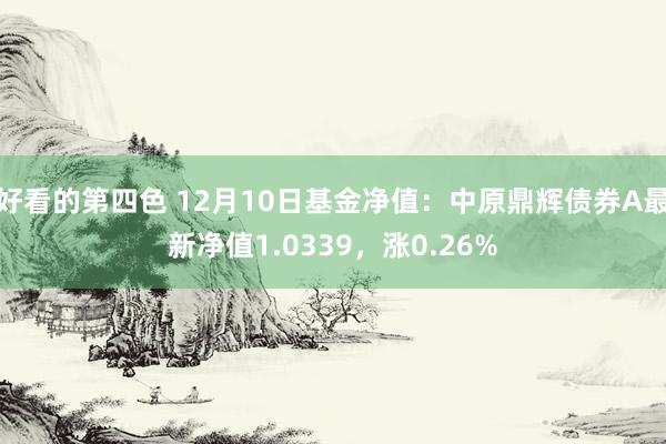 好看的第四色 12月10日基金净值：中原鼎辉债券A最新净值1.0339，涨0.26%