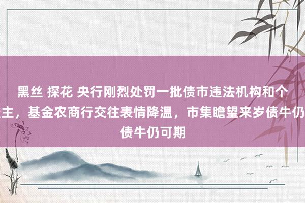 黑丝 探花 央行刚烈处罚一批债市违法机构和个东谈主，基金农商行交往表情降温，市集瞻望来岁债牛仍可期