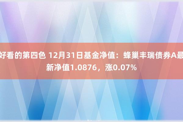 好看的第四色 12月31日基金净值：蜂巢丰瑞债券A最新净值1.0876，涨0.07%