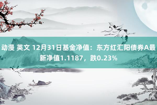 动漫 英文 12月31日基金净值：东方红汇阳债券A最新净值1.1187，跌0.23%