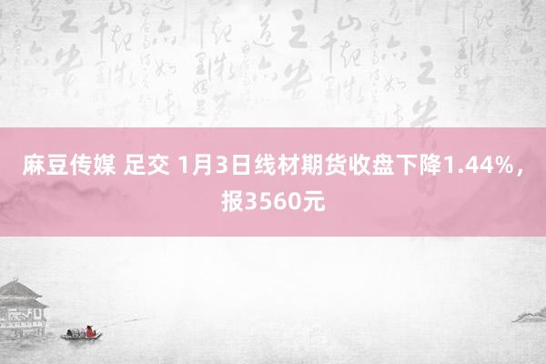 麻豆传媒 足交 1月3日线材期货收盘下降1.44%，报3560元