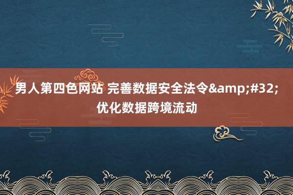 男人第四色网站 完善数据安全法令&#32;优化数据跨境流动