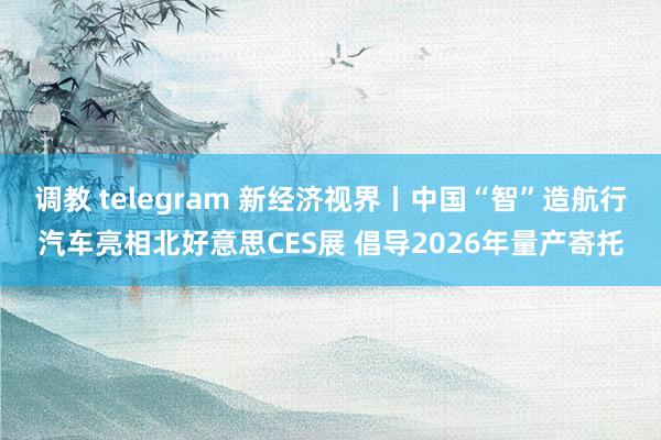 调教 telegram 新经济视界丨中国“智”造航行汽车亮相北好意思CES展 倡导2026年量产寄托