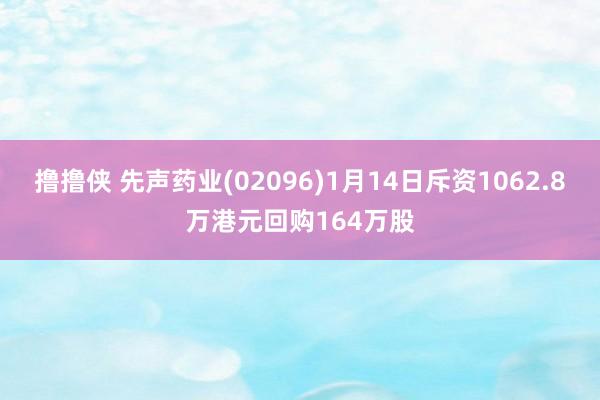 撸撸侠 先声药业(02096)1月14日斥资1062.8万港元回购164万股