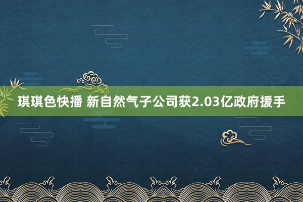 琪琪色快播 新自然气子公司获2.03亿政府援手