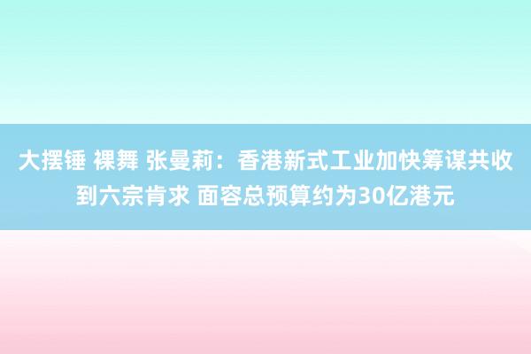 大摆锤 裸舞 张曼莉：香港新式工业加快筹谋共收到六宗肯求 面容总预算约为30亿港元