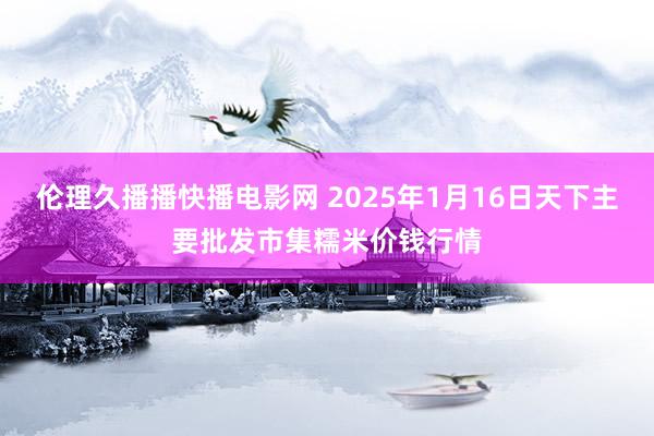 伦理久播播快播电影网 2025年1月16日天下主要批发市集糯米价钱行情